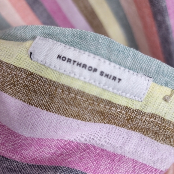 GOODFELLOW & CO STRIPED LINEN BLEND BLOUSE - Picture 6 of 9